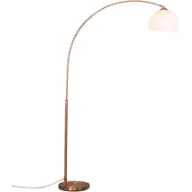 QAZQA Moderne Bogenlampe Kupfer mit weißem Schirm - Arc Basic