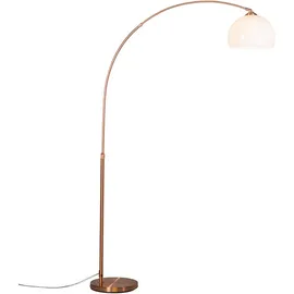 QAZQA Moderne Bogenlampe Kupfer mit weißem Schirm - Arc Basic