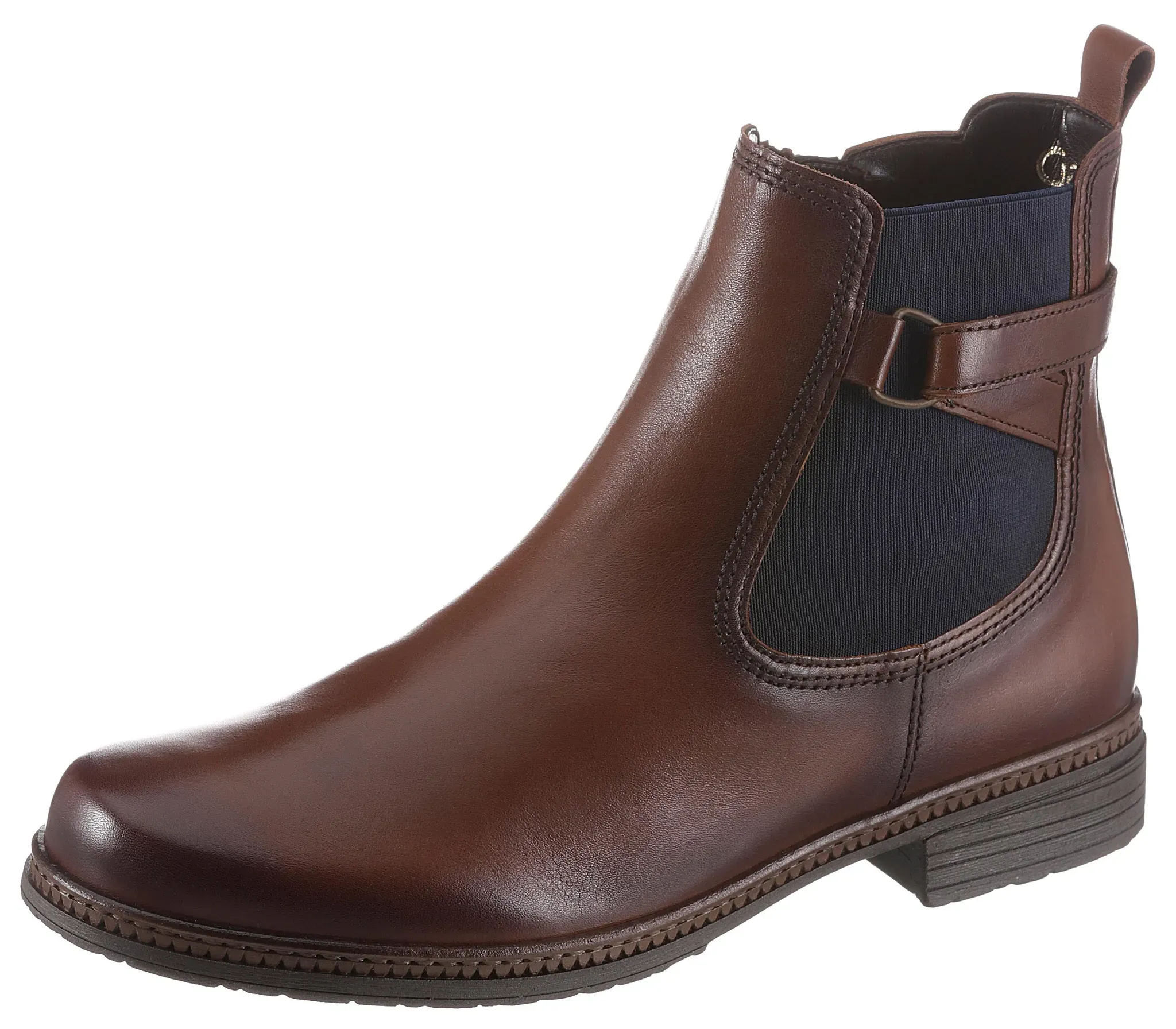 Gabor Chelseaboots, Blockabsatz, Stiefelette, Businessmode mit Stretcheinsatz Gabor braun 38,5