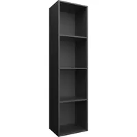 VidaXL Bücherregal/TV-Schrank Schwarz 36x30x143 cm Holzwerkstoff