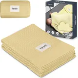 lionelo Bamboo Blanket, Babydecke, Kuscheldecke Baby, leichte Bambusdecke, Wickelauflage, 100% Baumwolle, nNatürlich, Weich, Antibakteriell, Hypoallergisch, vom 1. Lebenstag an, 100x75cm