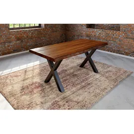 sam möbel gmbh Esstisch, Braun, Holz, Echtholz,Akazie, Rechteckig,Quadratisch, X-Form, 300x79x100 cm, Esszimmer, Tische, Esstische