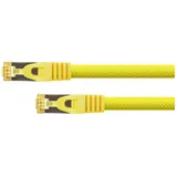 Python Python® Series RJ45 Patchkabel mitCat.7 Rohkabel, Rastnasenschutz (RNS®) und Nylongeflecht, S/FTP, PiMF, 500MHz, OFC, gelb, 7,5 m