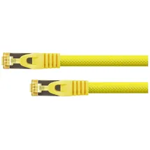 Python Python® Series RJ45 Patchkabel mitCat.7 Rohkabel, Rastnasenschutz (RNS®) und Nylongeflecht, S/FTP, PiMF, 500MHz, OFC, gelb, 7,5 m
