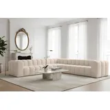 Fun Möbel Eckcouch Stoff 2-Sitzer Beige
