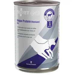 TROVET Unique Protein Venison UPV Nassfutter für Hunde und Katzen mit Wildfleisch 12x400 g