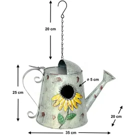 DanDiBo Ambiente Vogelhaus Zum Aufhängen Metall Deko Gießkanne Wetterfest Nistkasten Futterstation Für Vögel Shabby Mit Kette Metallkanne Kanne Balkon - Dandibo