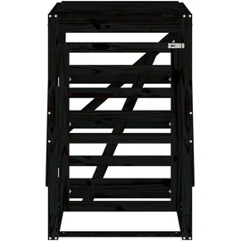 vidaXL Mülltonnenbox Schwarz 84x90x128,5 cm Massivholz Kiefer
