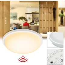 UISEBRT - 15w Led Deckenleuchte Mit Bewegungsmelder - Moderne Rund Deckenlampe Ip44 Wasserdicht Für Wohnzimmer Schlafzimmer, Warmweiß (mit Bewegungsmelder, Warmweiß)