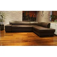 Rindsleder Ecksofa Echtleder Sofa Couch mit Schlaf Funktion 100%  Echtes Leder