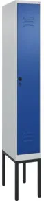 C+P Spind Classic PLUS, Gestell, 1 Abteil, 2120x300x500mm, 7035/5010 Verschluss Sicherheits-Drehriegel 4 Garderobenhaken Trennwand mittig