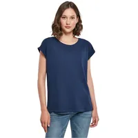 Build Your Brand Extended Shoulder Short Sleeve Crew Neck