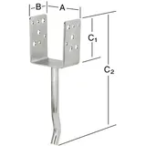 Vormann Schwere Stützenschuhe 91 x 65 x 110/310 mm