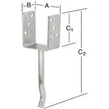 Vormann Schwere Stützenschuhe 91 x 65 x 110/310 mm