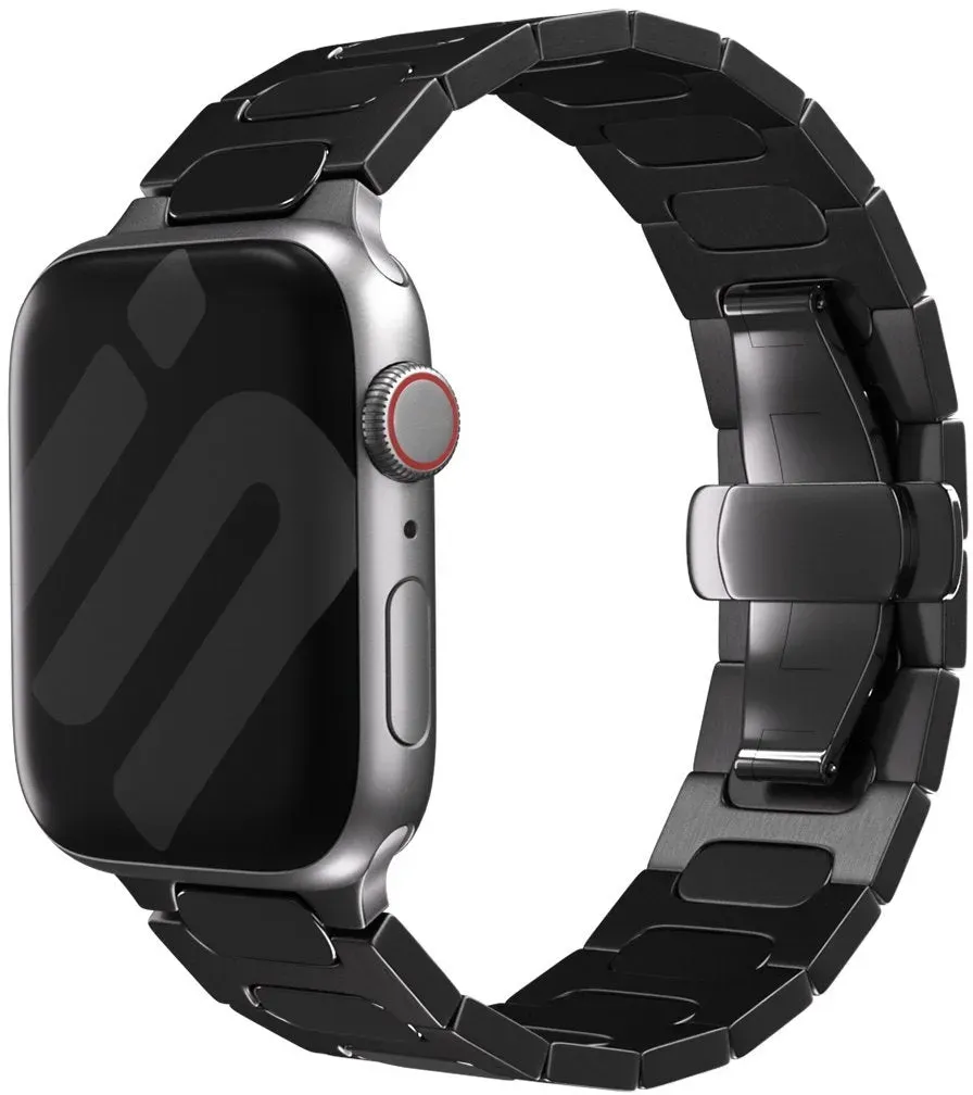 Strap-it Apple Watch Ultra Armband Titan 'Bullet' für Apple Watch Ultra - Schwarz - Butterfly-Verschluss