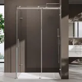 SoGood doporro Duschkabine Schiebetür Dusche Eckdusche 90x120x195cm Duschabtrennung mit Schiebetür inkl. 4cm Duschtasse ESG-Sicherheitsglas Klarglas 4-Punktbefestigung inkl. Nano-Beschichtung Ravenna17-2 90x120x199cm