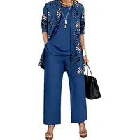 Lawawa Damen Hosenanzug Damen Hosenanzug 3 Teiliges Set Freizeitanzug Hosenanzüge Sets Outfits Vintage Lange Hose Abendanzug Outfit - 4XL