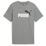 Puma ESS 2 Color No.1 Logo TEE B T-Shirts, Medium gray heather), 164