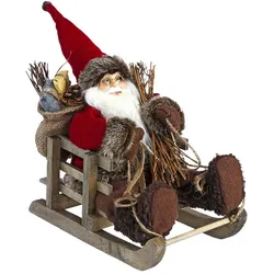 Atmosphera - Traditioneller Weihnachtsmann im Schlitten aus Polyester