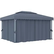 vidaXL Pavillon 4 x 3 m inkl. 4 Seitenteile Anthrazit