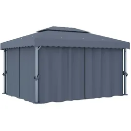 vidaXL Pavillon 4 x 3 m inkl. 4 Seitenteile Anthrazit
