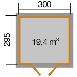 Weka Gartenhaus 122 3 x 2,95 m grau