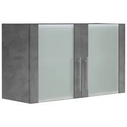 Glashängeschrank WIHO KÜCHEN "Cali", grau (front und korpus: betonfarben), B:100cm H:56,5cm T:35cm, Schränke, Front mit Glaseinsatz