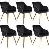 Tectake Marilyn 6 St. Samt schwarz/gold