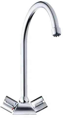 Stiebel Eltron Spültisch-Zweigriff-Armatur 232604 Ausladung 200mm, Flex-Schläuche, verchromt