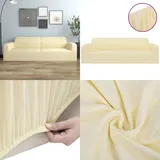 Vidaxl - Stretch Sofahusse 3-Sitzer Creme Polyester-Jersey - Sofahusse - Sofahussen - Home & Living - Creme
