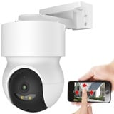 7links 2K-Pan-Tilt-Outdoorkamera, Farb-Nachtsicht, 360°, Sirene, App, IP65