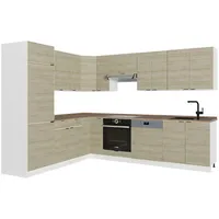 Vicco Winkelküche Fame-Line L-Form 227 x 287 cm Eiche/Weiß