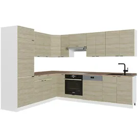 Vicco Winkelküche Fame-Line L-Form 227 x 287 cm Eiche/Weiß