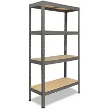 shelfplaza Schwerlastregal, grau Metall, Rechteckig, 75x180x40 cm, Freizeit, Heimwerken, Werkstatt, Schwerlastregale