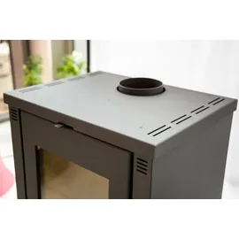 DanDiBo Ambiente Verso Theia Kaminofen Stahl Schwarz/Abdeckplatte Glas