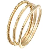 ELLI PREMIUM Elli PREMIUM Ring Stapelringe Stacking Bandring 3er Set 375 Gelbgold Ringe Damen