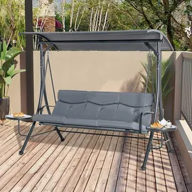 Outsunny Hollywoodschaukel Grau/Schwarz 3-Sitzer