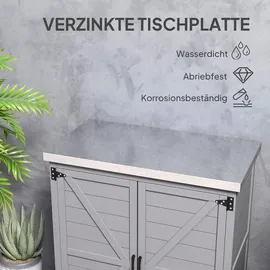 Outsunny Gartenschrank 79 x 43 x 92 cm Grau