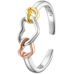 Silberring ENGELSRUFER "With Love - Herzensangelegenheit Tricolor, ERR-WITHLOVE-03-TRI", rosa (silberfarben, gelbgoldfarben, roségoldfarben), Fingerringe, Damen, 1,60 g, Silber 925 (Sterlingsilber)