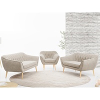 MKS MÖBEL Sofa PIRS 3 2 1, Moderne Sofa Set, Skandinavische Deko beige