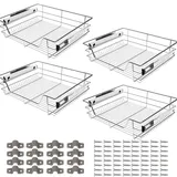 Eulenke 4 Stück 60cm Küchenschublade Küchen Teleskopschublade, Küchenschrank mit Schienensystem, vielfältiger Küchenauszug Schrankauszug, Einsatz Schlafzimmerschublade, Einbauschublade, Korbauszug