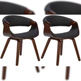 CLP 2er Set Esszimmerstuhl Foley Mit Kunstleder- Oder Stoffbezug I Küchenstuhl Mit Armlehne Und Holzgestell