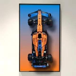 ICUANUTY Display-Wandplatte für Lego Technic McLaren Formel 1 Rennwagen 42141, kompatibel mit Lego Car Display, Geschenkideen für Lego-Fahrzeug-Wandhalter Enthusiasten, nur Wandplatte! Größe:75x45cm