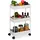 Relaxdays Rollwagen, 3 Etagen, Servierwagen, Küchenwagen für Bad & Büro, Rollregal, HBT: 65,5x40x22cm, Bastelwagen, weiß