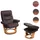 MCA Furniture MCA Relaxsessel MCW-J42, Fernsehsessel TV-Sessel Hocker, Stoff ~ schwarz-braun Wildleder-Imitat, Gestell naturbraun