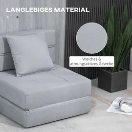 Homcom Schlafsessel Schlafsofa, Sofabett Einzelsofa mit Waschbarem Kissen, Grau