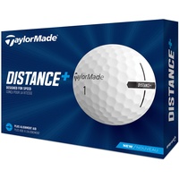 TaylorMade Distance+ Golfbälle, 12 Bälle,(4 x 3-er Set), Weiß, Einheitsgröße