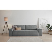 Home Affaire SHERWOOD Schlafsofa (257cm) Cord, Samtvelours, Vintage-Lederoptik" Sofas Gr. B/H/T: 257 cm tagsüber: 3-Sitzer-Sofa., grau