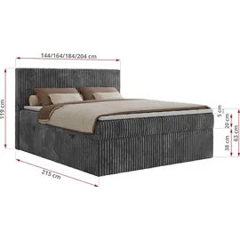MKS Meble Tiliano 180 x 200 cm H3 Grau
