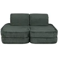 MeowBaby Kindersofa,, Dunkelgrün, Textil, 120x25x60 cm, Kinder- & Jugendzimmer, Kindermöbel, Kindersitzmöbel & -tische, Kindersessel & -sofas